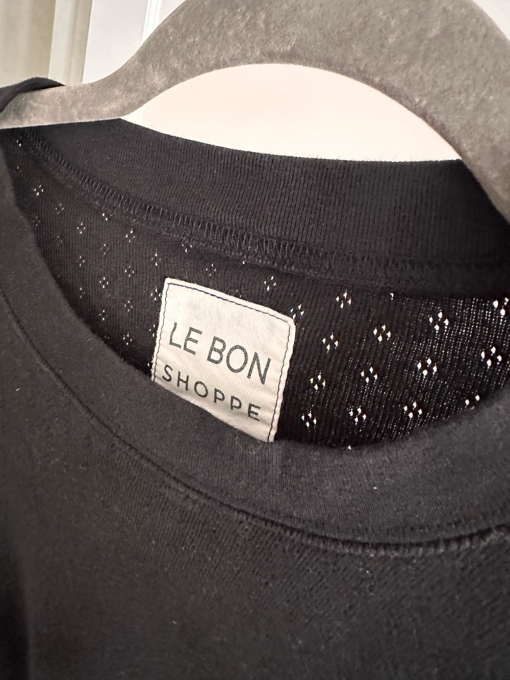 Le Bon Shoppe Black Pointelle Crewneck Sweatshirt - Picture 8 of 13